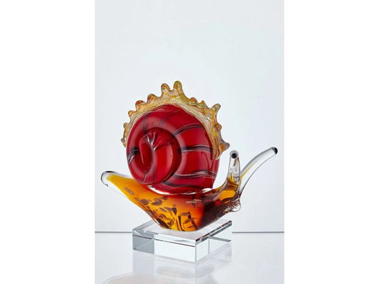 Decorative Glass Snail Statuette