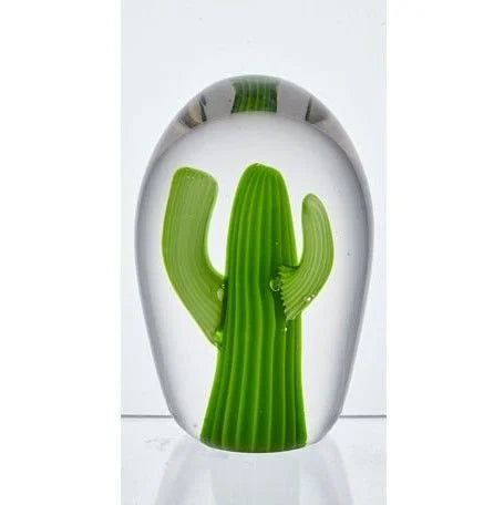 Decorative Glass Cactus Statuette