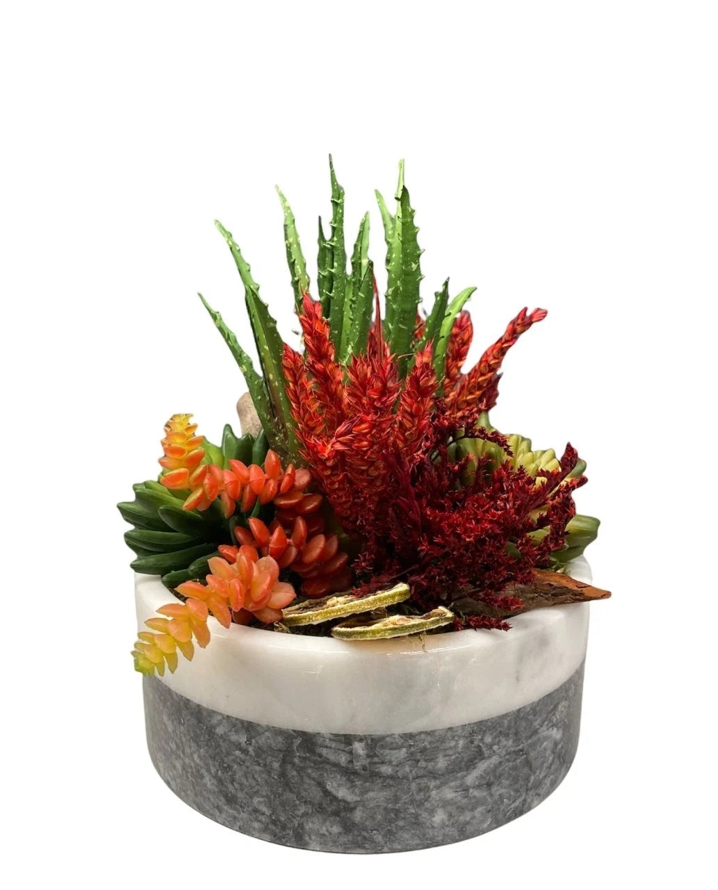 Flower Arrangement in Marble Pot