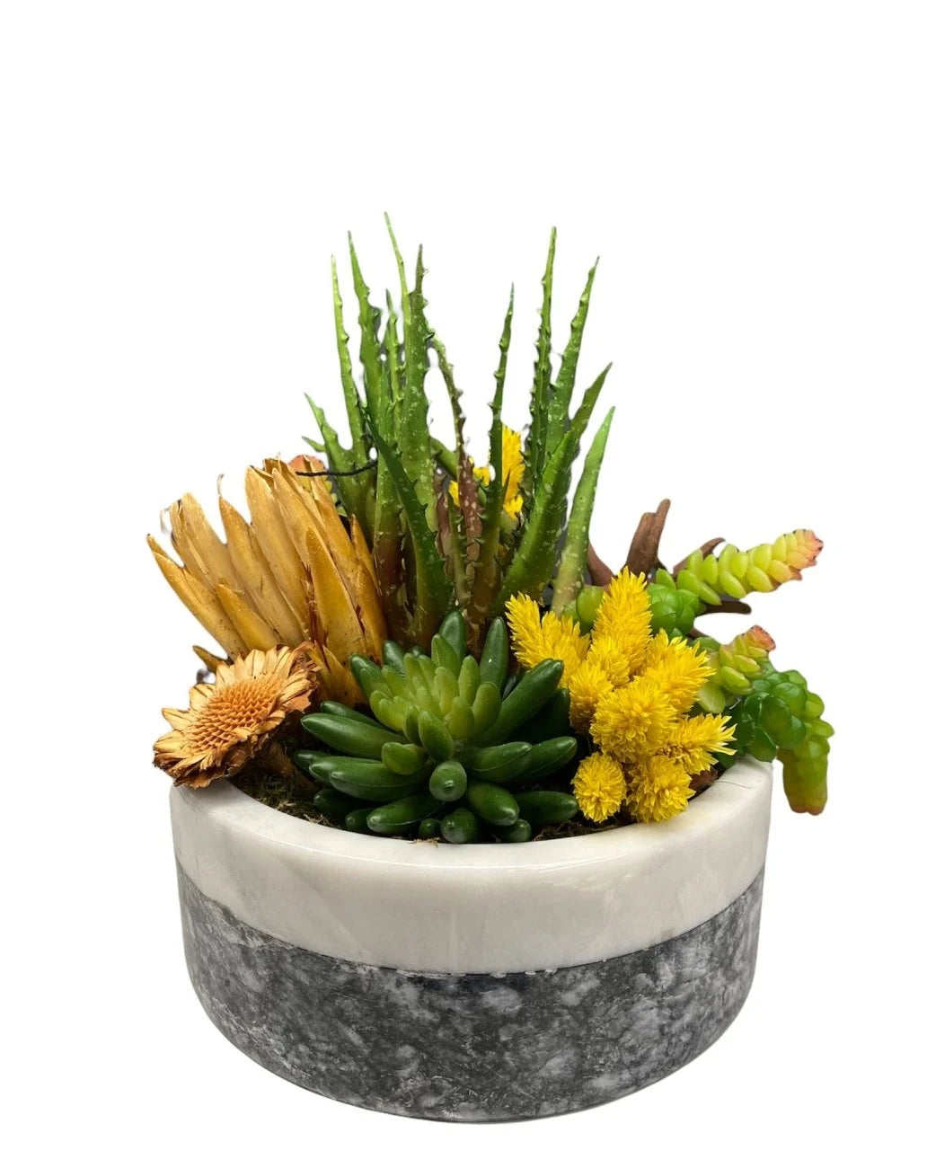 Flower Arrangement in Marble Pot