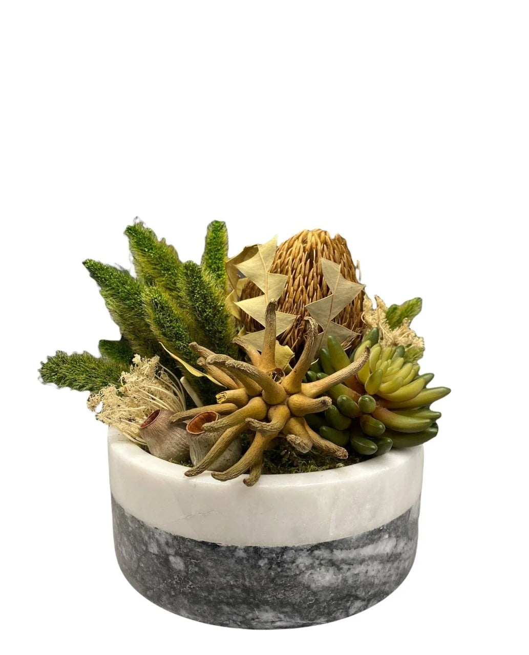 Flower Arrangement in Marble Pot