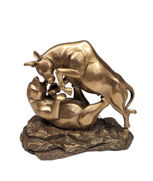 Bear and Bull Statuette