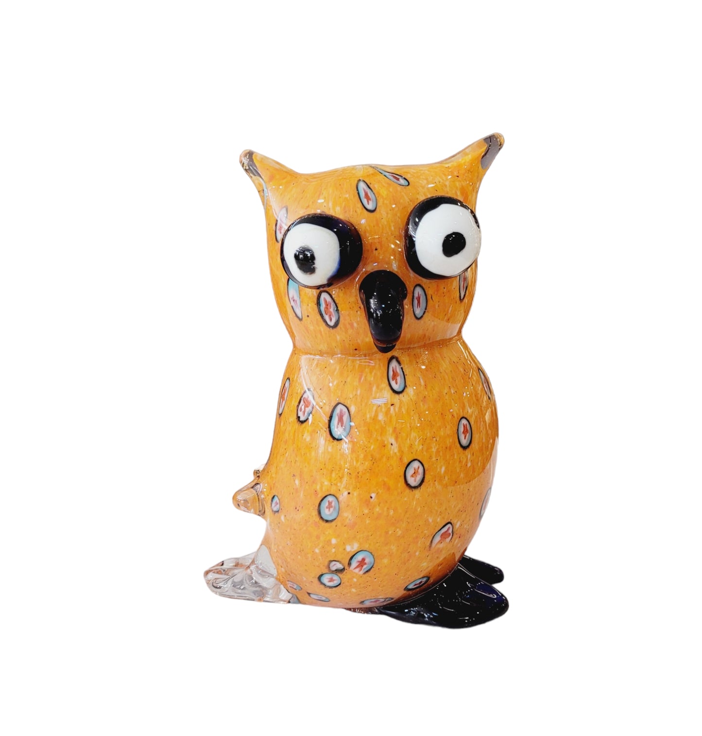 Orange Owl Statuette