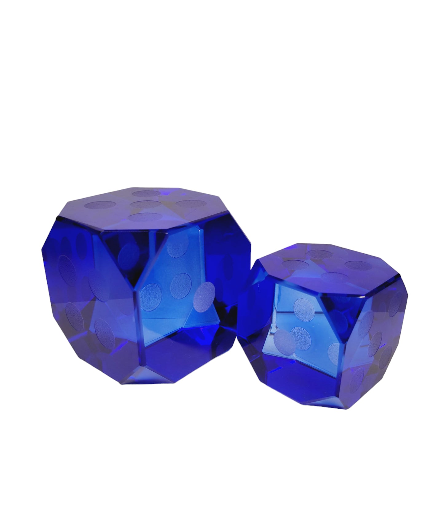 A Pair of Glass Dices with Bevelled Corners