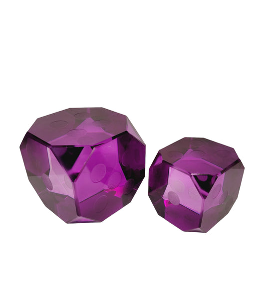 A Pair of Glass Dices with Bevelled Corners