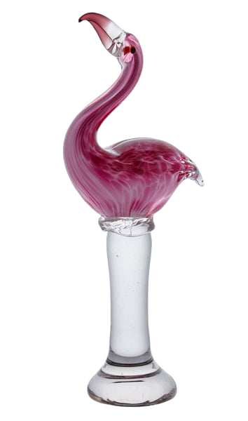 Decorative Glass Flamingo Statuette