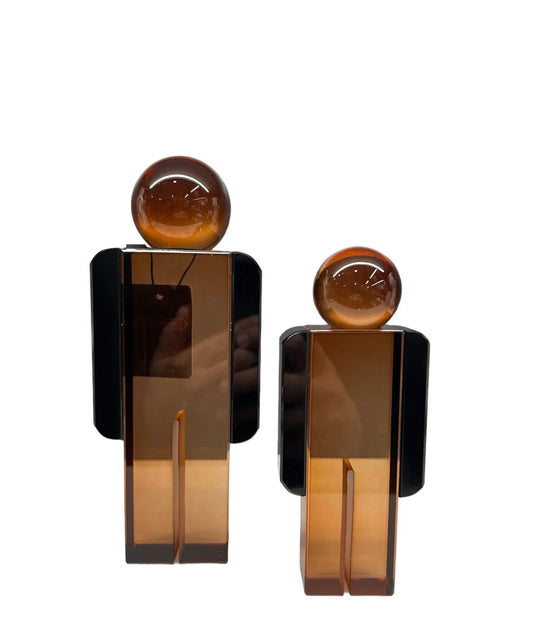 Glass Man Statuette - Set of 2