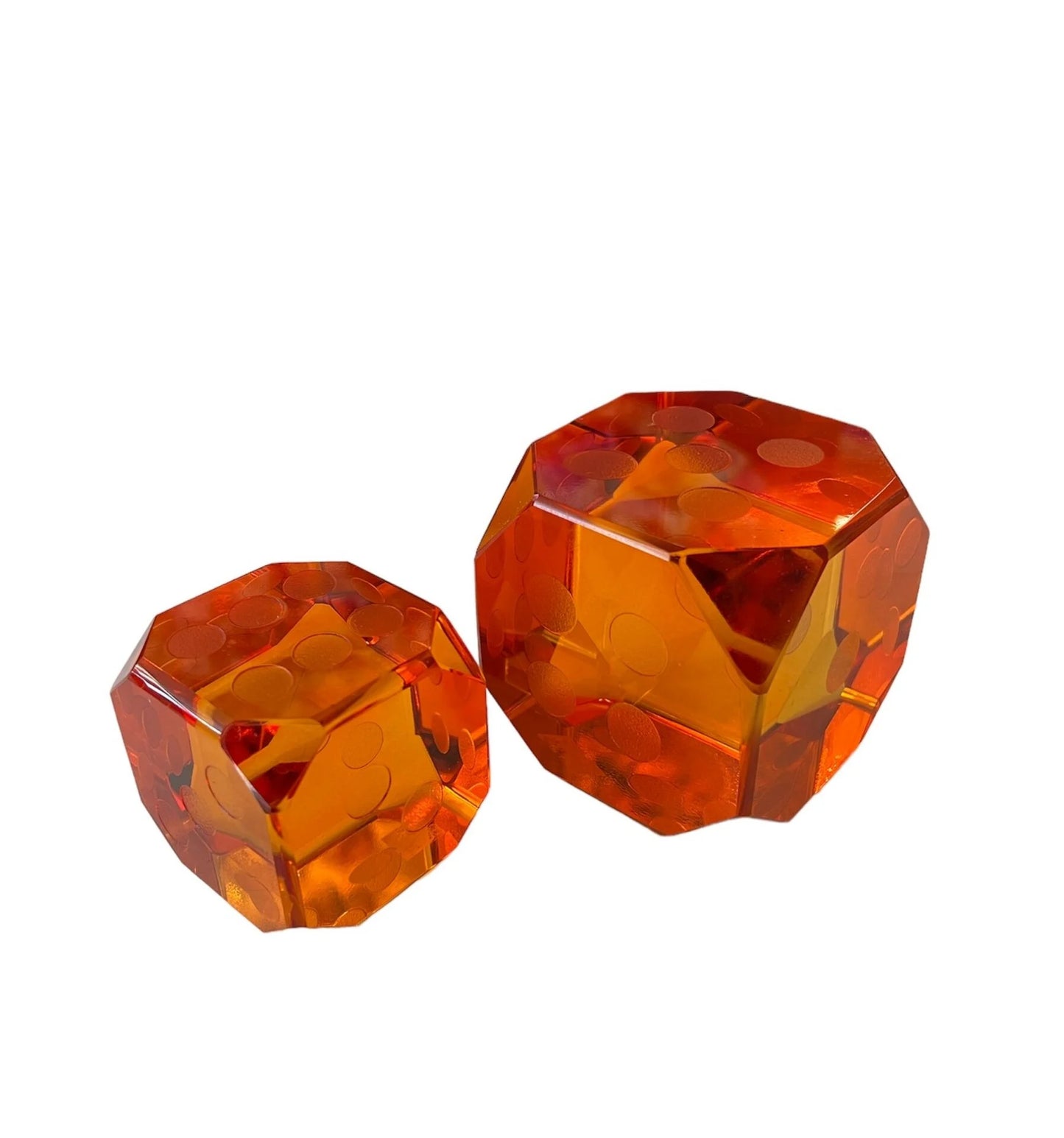 A Pair of Glass Dices with Bevelled Corners